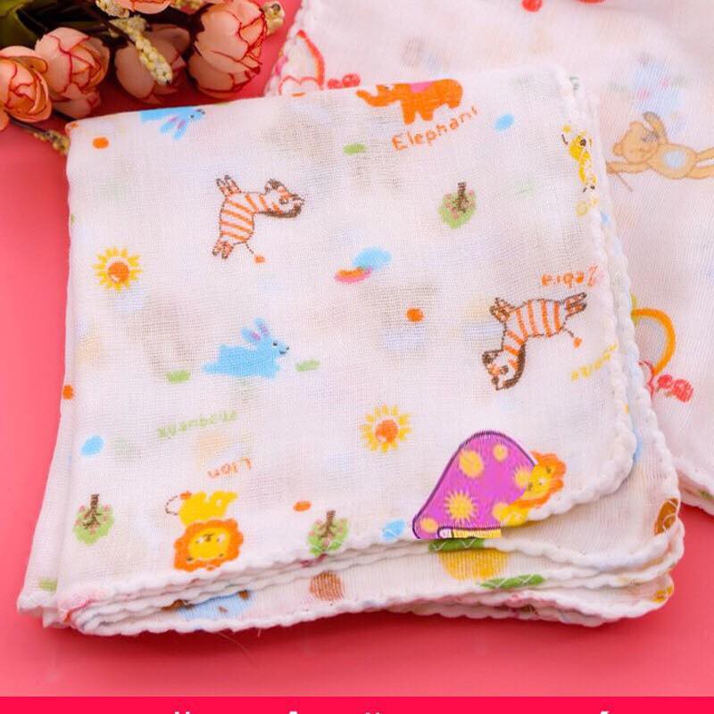 10 khăn sữa hoa xuất khẩu Nhật in hình hoạt tiết cao cấp, khăn xô cho bé vải cotton mềm mịn