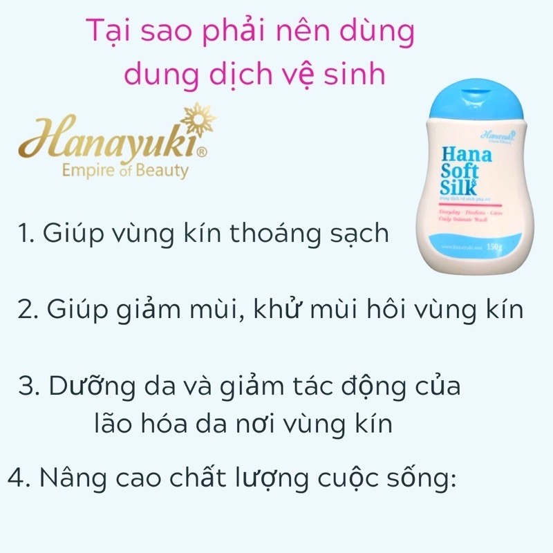 [Chính hãng] Dung dịch vệ sinh phụ nữ Hana Soft Silk + tặng cám gạo