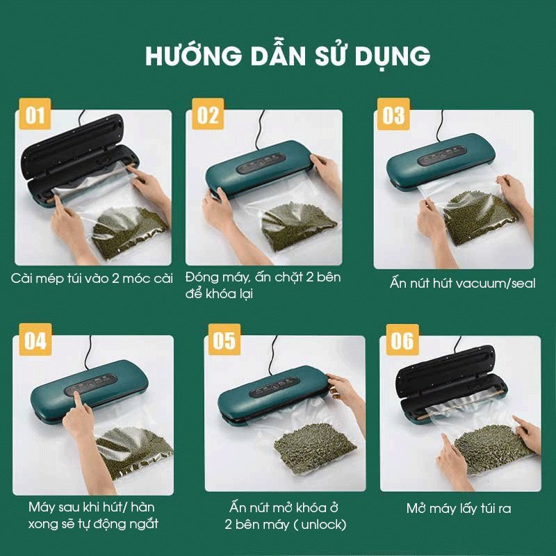 [TẶNG 10 TÚI HÚT] Máy Hút Chân Không Bảo Quản Thực Phẩm ZK-3002 Cao cấp- Chống nước, dễ vệ sinh, BẢO HÀNH 3 THÁNG !