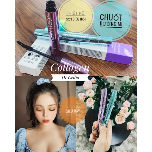 CHUỐT MI Mascara kích thích mọc Mi - Dr Cellio - Derma volume Collagen