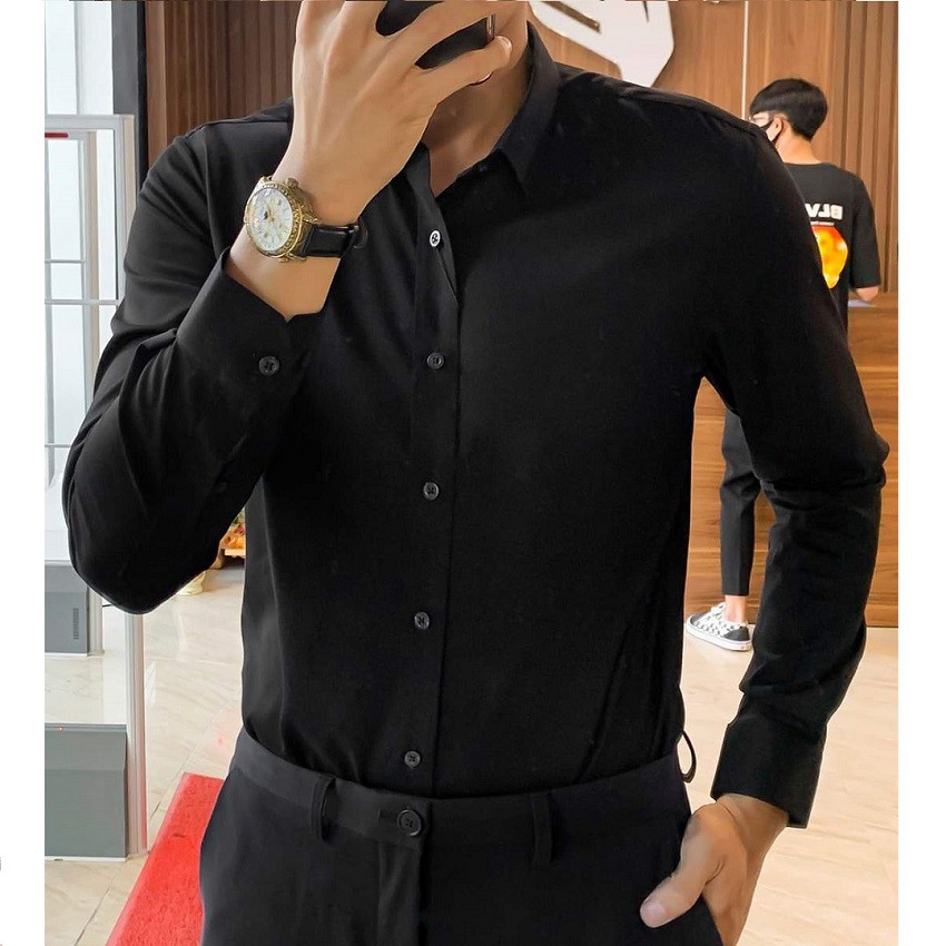 Áo sơ mi dài tay MOKI cổ bẻ phong cách thời trang không xù không nhăn | BigBuy360 - bigbuy360.vn