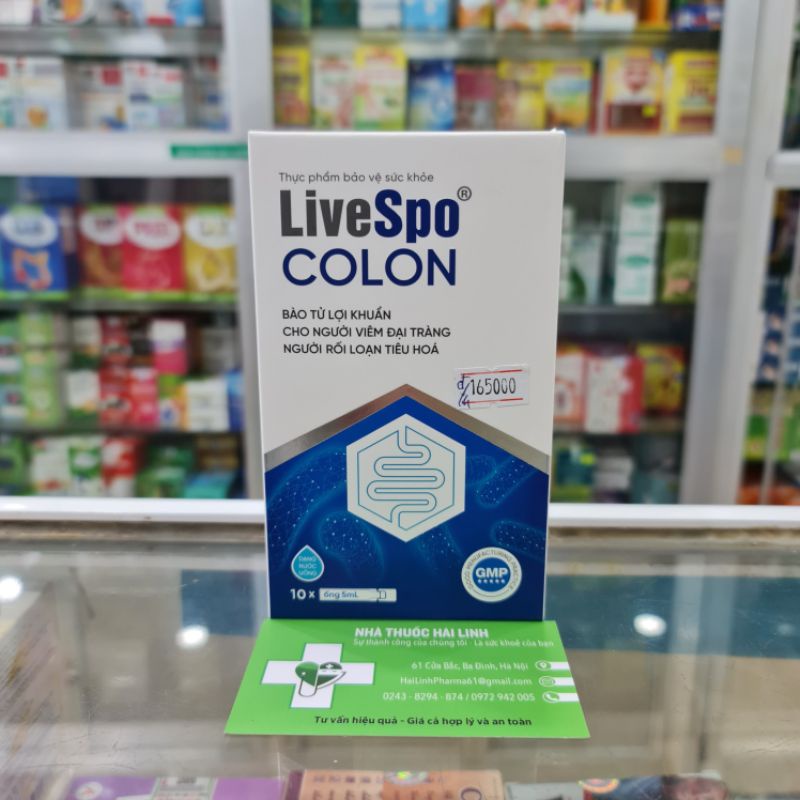 Men vi sinh LiveSpo Colon 30 tỷ bào tử lợi khuẩn ⚡ Tặng quà ⚡ Hộp 10 ống x 5ml Người viêm đại tràng, táo bón tiêu chảy