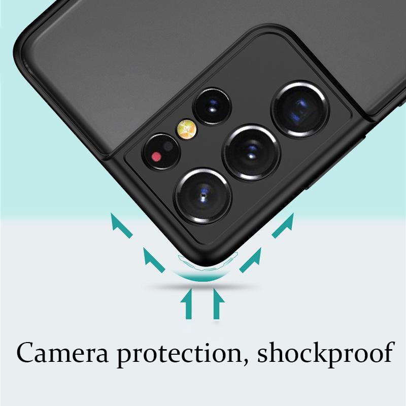 Ốp điện thoại cứng mặt nhám trong suốt chống sốc dành cho Samsung Galaxy ss S21 Plus Note 20 Ultra S20 FE 5G 4G 2022