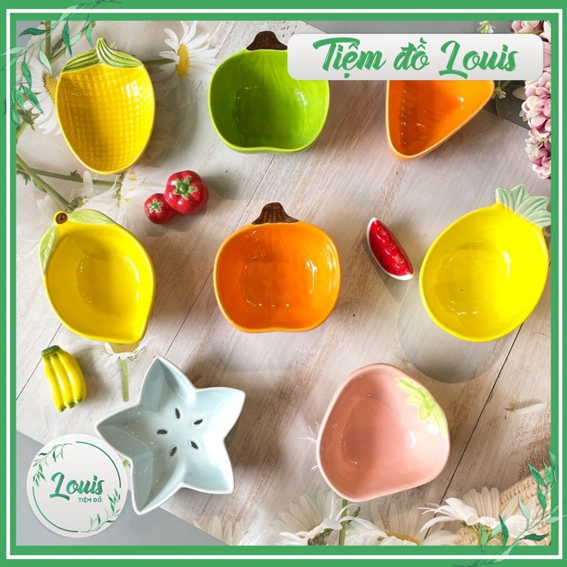 Bát Ăn Cơm Chén Bát Sứ Ăn Dặm Decor Hoa Quả 200-250ml Phong Cách Bắc Âu