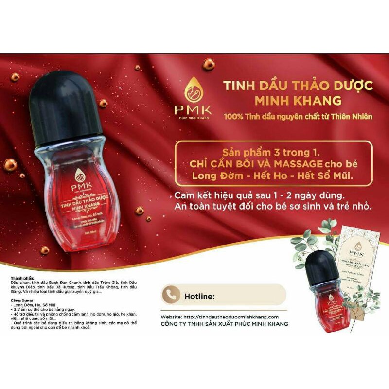 Tặng QUÀ-Tinh dầu trho sổ mũi đờm Minh Khang ( chỉ bôi- không uống)