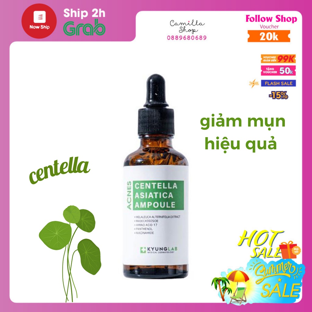 Tinh chất serum giảm mụn ngừa mụn KYUNG LAB ACNES CENTELLA ASIATICA AMPOULE 50ml chính hãng
