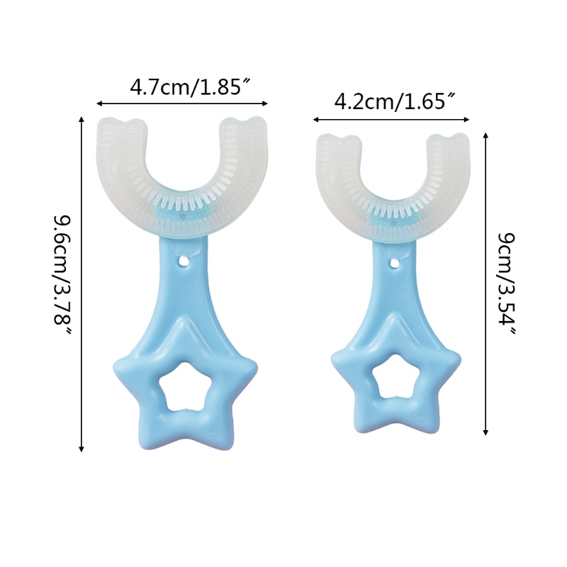 Bàn Chải Đánh Răng Đầu Chữ U 360 Độ Bằng Silicon Mềm Cho Bé