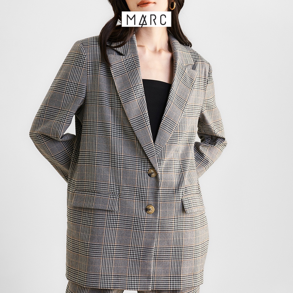 Áo blazer nữ MARC FASHION oversize caro FAPH0599