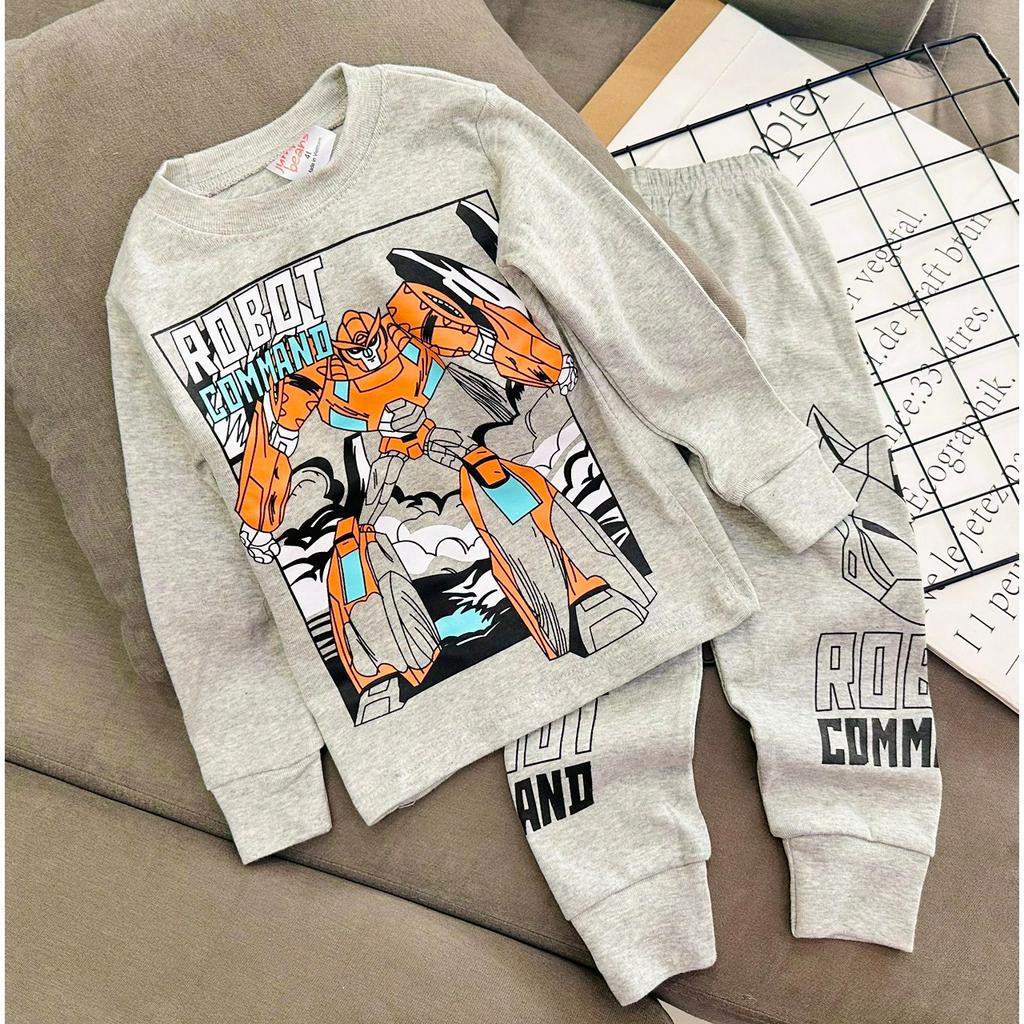 Đồ bộ bé trai, bộ ngủ dài tay cho bé trai size 8-25KG chất thun cotton mềm mịn mát