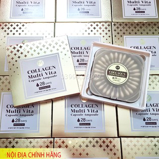 ( Mẫu mới) Serum collagen multi vita capsule ampoule 28 viên collagen tươi làm sáng da