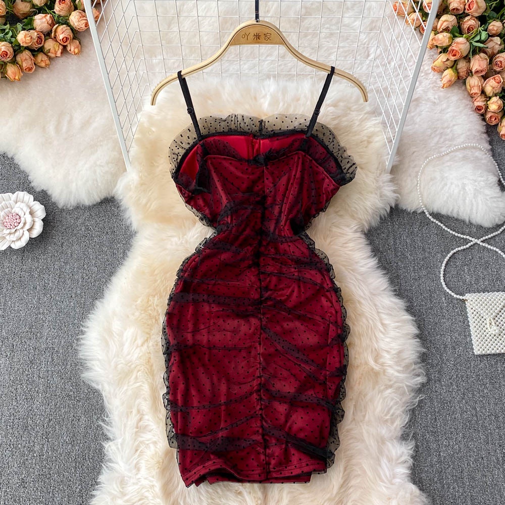 🌸Hàng Order🌸 Váy Đầm Ren Body 2 Dây Phối Nơ Đính Đá Tiệc Cưới Sexy Nữ Tính🌸Hàng Quảng Châu