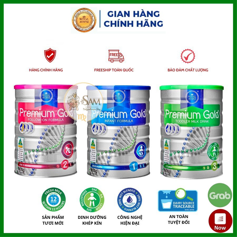 [Mã 267FMCGSALE giảm 8% đơn 500K] Sữa Hoàng Gia Úc Royal Ausnz Premium Gold Số 1, 2, 3 (Hàng Air Nội địa)