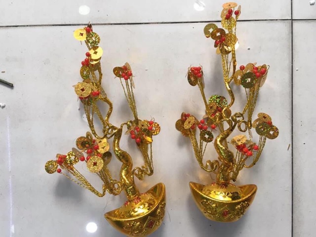 Cây đồng tiền gắn hột cao 25cm