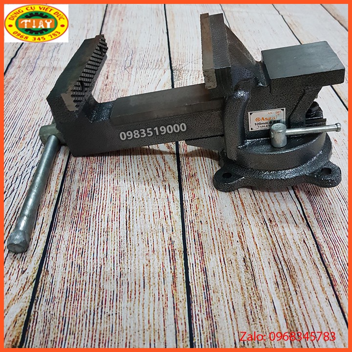 Ê tô Eto bàn nguội Asaki AK667 4 inch độ mở 100mm - Ê tô 4 inch Asaki - Etô kẹp bàn xoay 360 độ