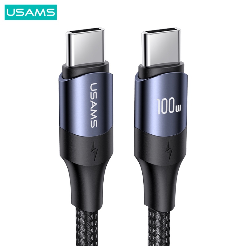 Usams Type C — Type C Dây Cáp Sạc Nhanh 100W 5A Cho 1Phone15 Android iPd Máy Tính Bảng