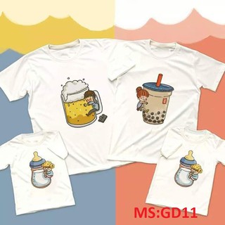Áo thun gia đình kute - Bố mẹ bé - Bia trà sữa