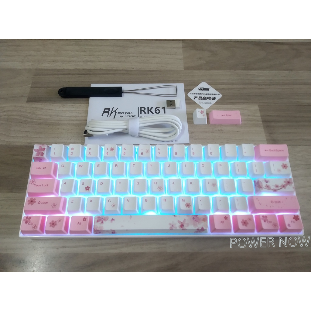 Bàn Phím Cơ Không Dây RK61 Phiên Bản Giới Hạn Keycap PBT. Bluetooth 5.0/ Wifi- Kèm Rceiver - Chính Hãng Royal Kludge