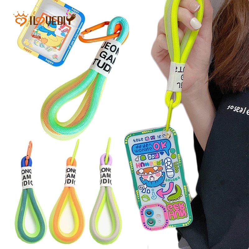 Dây Đeo Điện Thoại Màu Dạ Quang Thiết Kế Hai Màu Thời Trang DIY