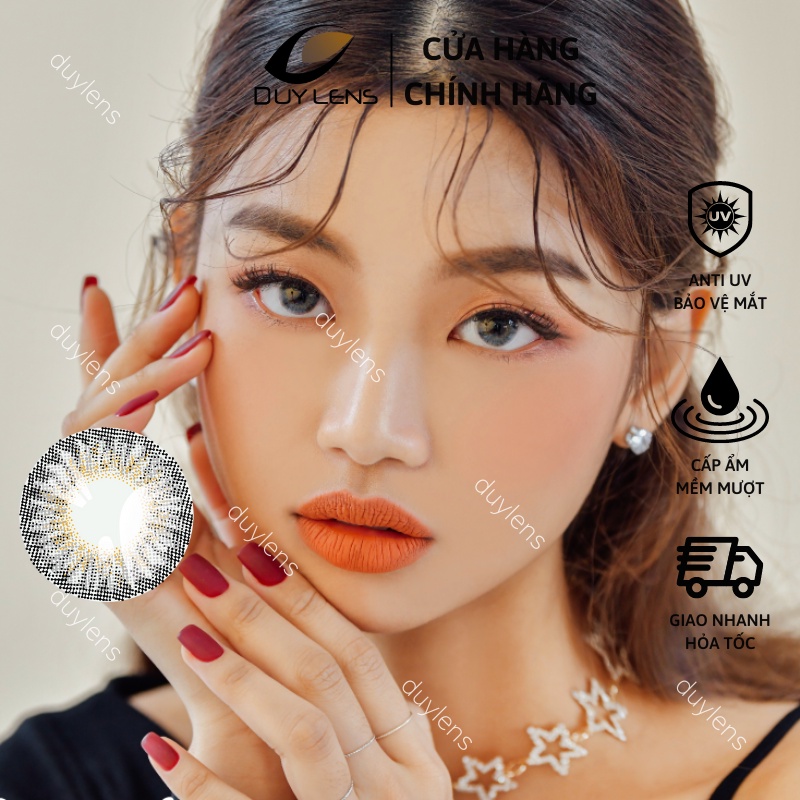 Lens xám tây sang chảnh STELLA GRAY 14mm - Kính áp tròng cận Hàn Quốc bán chạy hạn 1 năm
