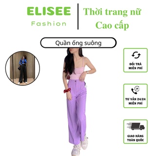 Quần ống suông 💥 CỰC ĐẸP 💥 quần nữ ống rộng dài 1m có 2 màu đen, tím chất vitex cao cấp