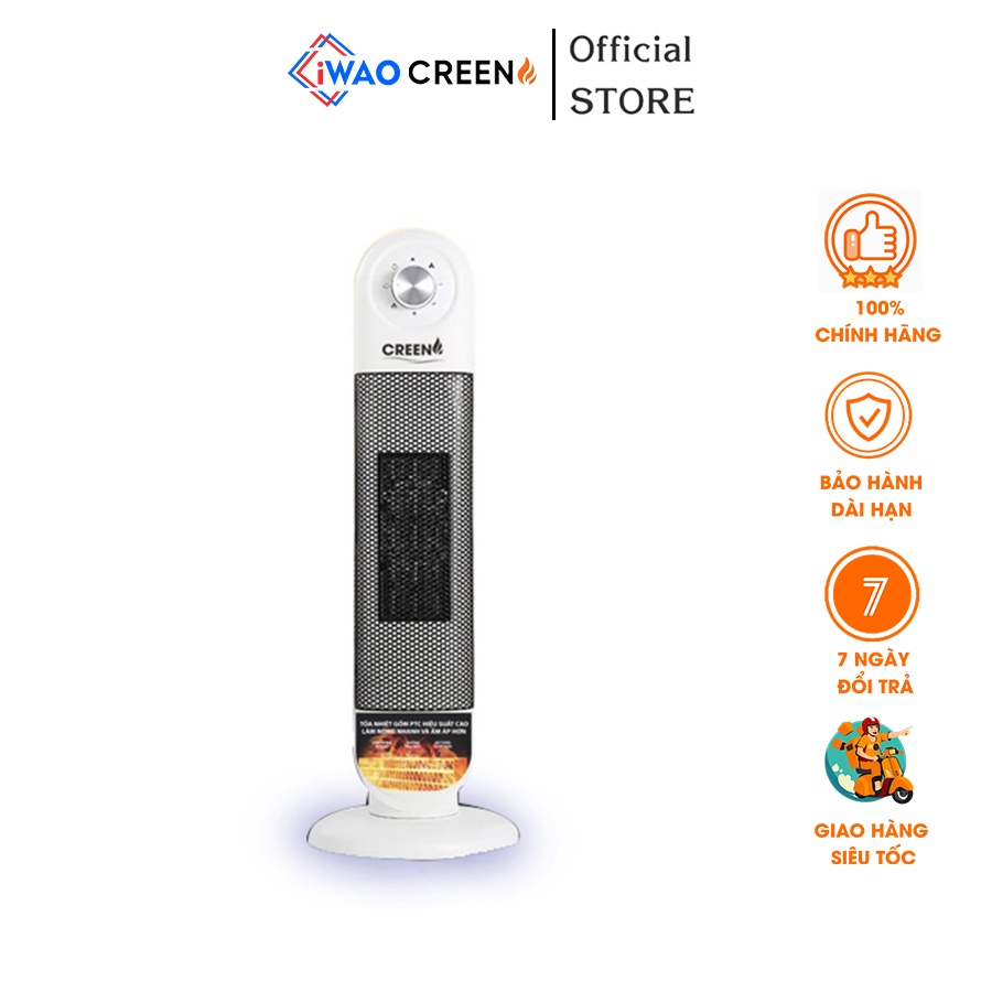 Máy Sưởi Gốm Ceramic Inverter Creen CR-H88 2000W New 2021 - Hàng Chính Hãng Bảo Hành 12 Tháng