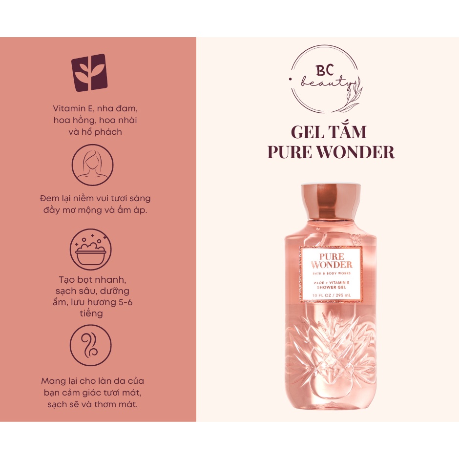 Trọn Bộ Bath And Body Works Hương Pure Wonder | Sữa Tắm Hương Nước Hoa, Xịt Thơm Body, Kem Dưỡng Ẩm Nhập Khẩu USA 100%