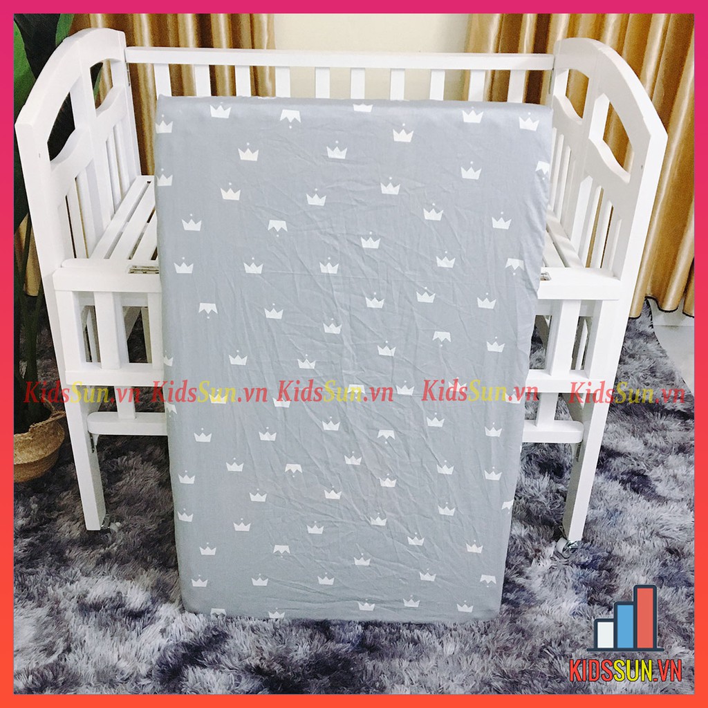 Ga Chun Bọc Đệm KIDSSUN Cho Cũi Trẻ Em Kích Thước 62x100cm - 80x130cm Chất Liệu Cotton 100% Mềm Mịn Đẹp Thấm Hút Mồ Hôi