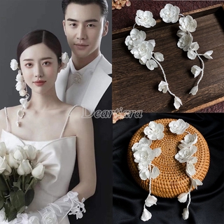 Bông Tai Hoa Trắng Cho Cô Dâu