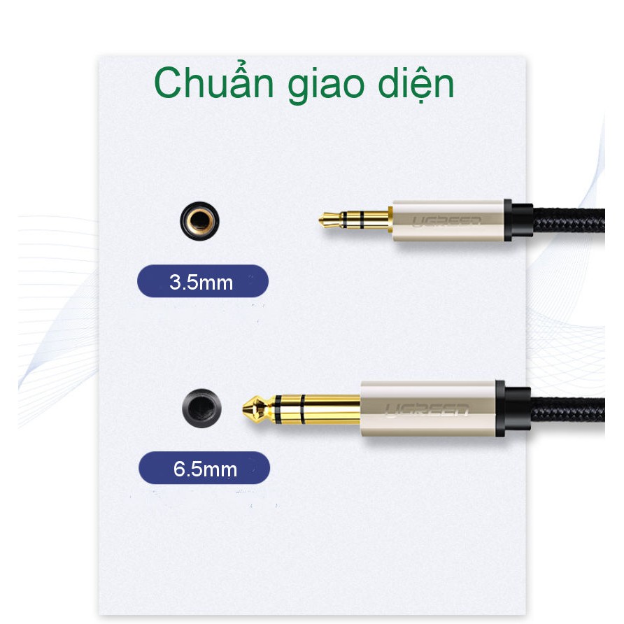 Cáp chuyển đổi âm thanh 3.5mm đầu đực sang 6.5mm đầu đực UGREEN AV127