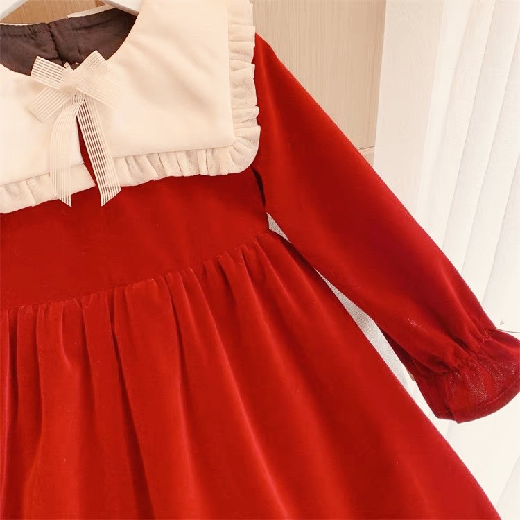 Váy nhung đỏ diện Noel cho bạn lớn 15-35kg XHN822