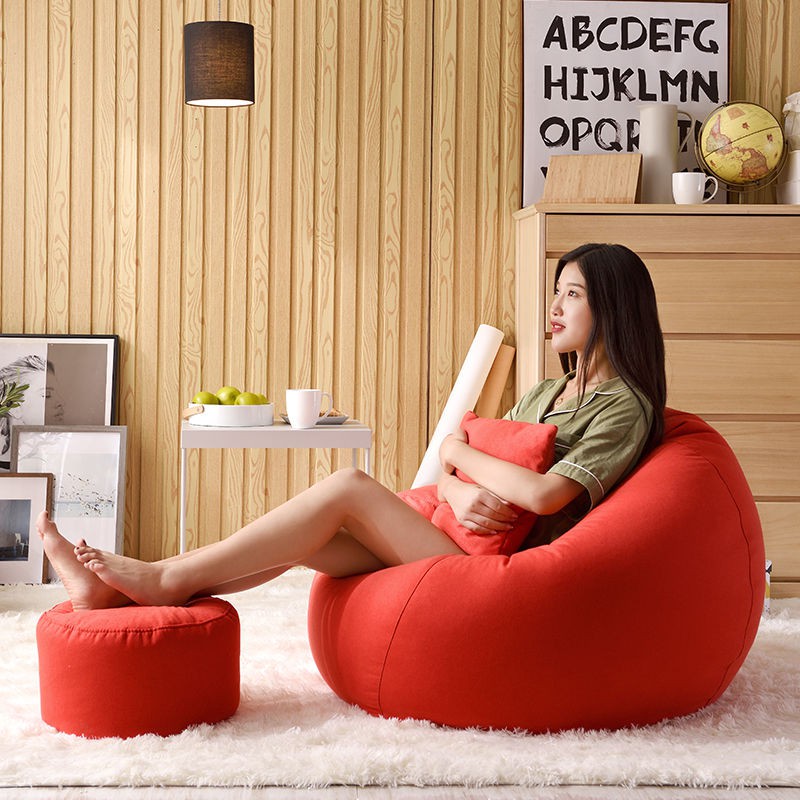 Ghế sofa lười tatami bean bag phòng ngủ ban công khách thư giãn sáng tạo dễ thương căn hộ nhỏ màu đỏ net đơn