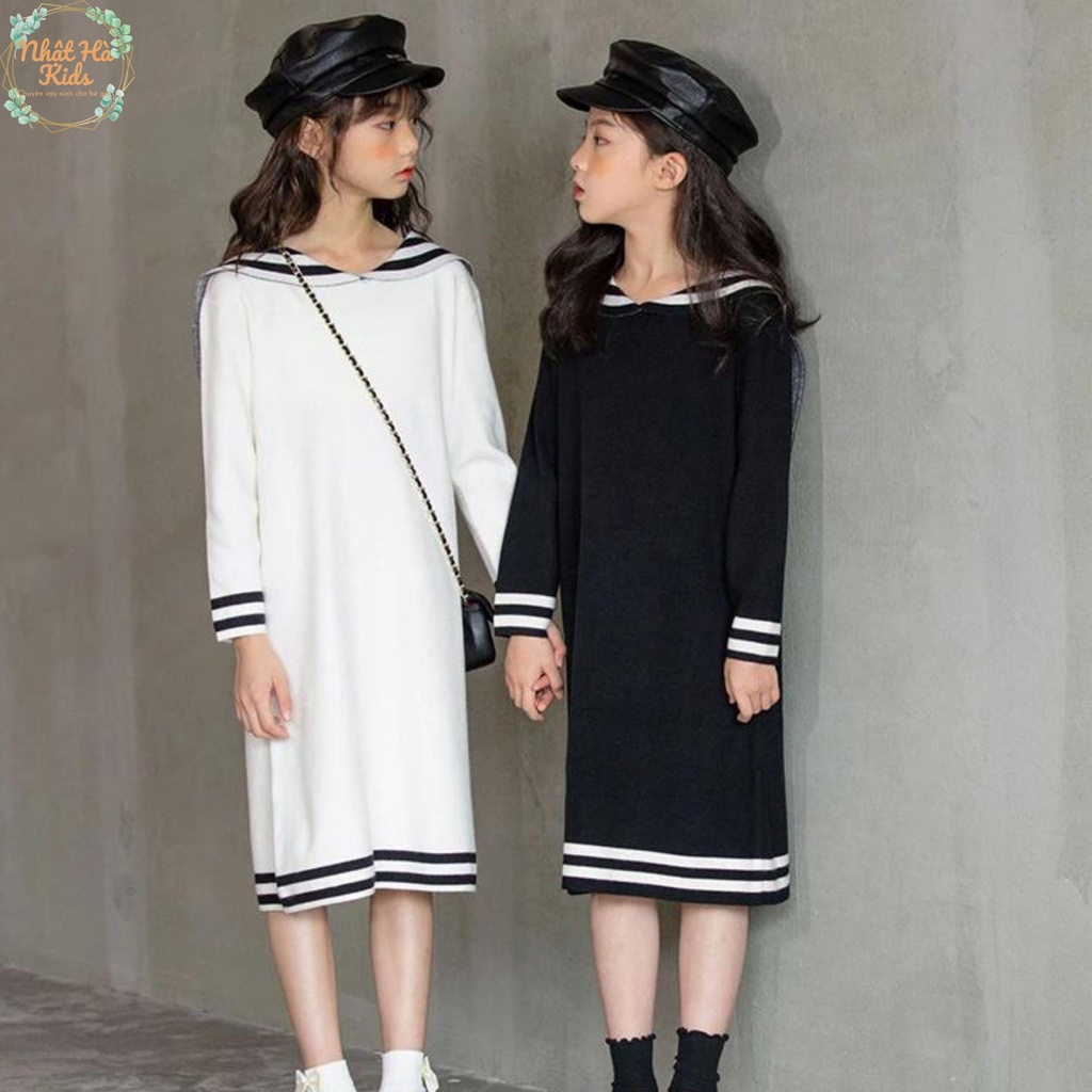 Váy bé gái thu đông A15 size từ 12-43kg dáng suông dài tay chất liệu Umi cao cấp