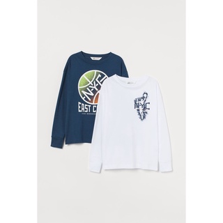 [H&M Auth] (bigsize) Set 2 Áo Thun Nam Bé Trai Lớn Dài Tay, Áo Phông Cotton Nam Thời Trang Xuân Thu Đông Trangnauth F57