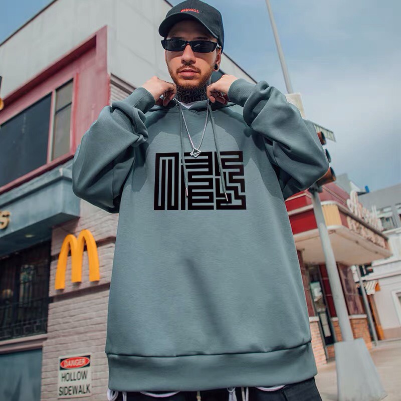 Áo hoodie unisex form rộng họa tiết mê cung chất nỉ bông dày dặn | BigBuy360 - bigbuy360.vn