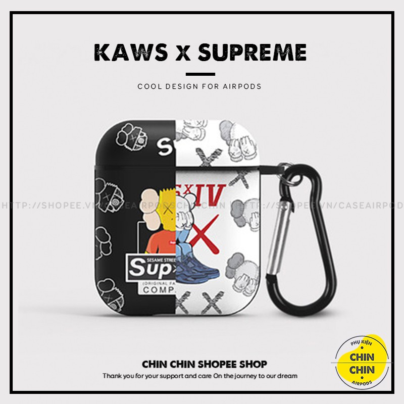 Case Vỏ Bao Airpods 1 2 Pro Kaws x Sup Đựng Tai Nghe Airpods Chất Liệu Nhựa Dẻo TPU Chống Bám Bẩn - Chin Chin Shop