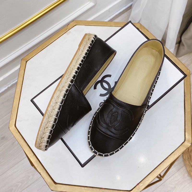 Giày lười cn da lì mũi tròn đế cói fullbox