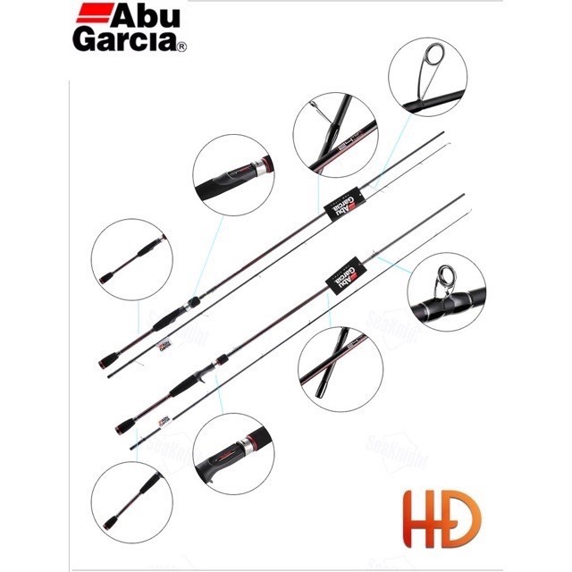 bộ cần câu máy ngang cần dài 2m4 abu black max + máy ngang CD 201 cần ABu Garcia black max cần cực khoẻ y hình giảm giá