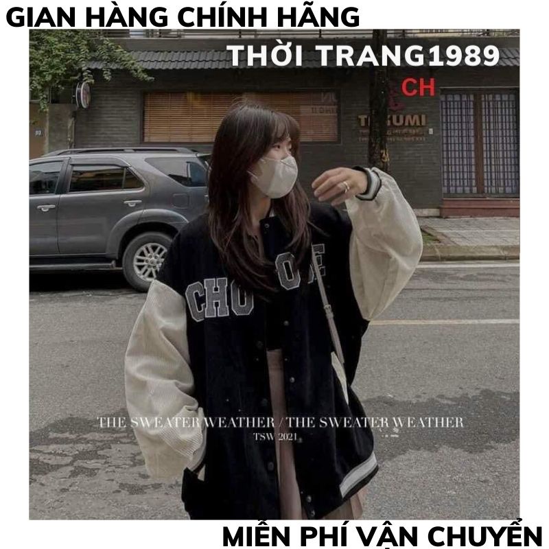 Áo khoác nhung tăm in chữ CHOOSE ,áo khoác bomber thể thao nam nữ unisex ulzzang hàn quốc XƯỞNG MAY TC2