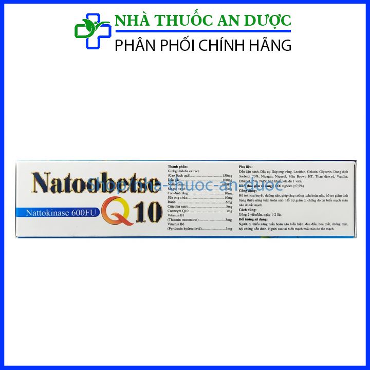 Viên uống Natoobetse Q10 hoạt huyết dưỡng não tăng cường tuần hoàn não – Hộp 30 viên