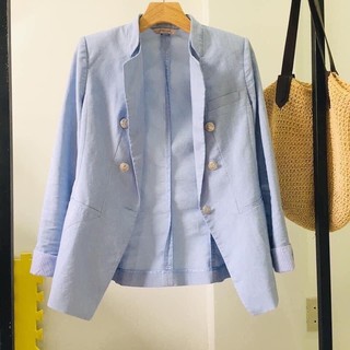 Áo vest, blazer nữ mùa hè 2hand màu xanh trời nhạt trẻ trung chất