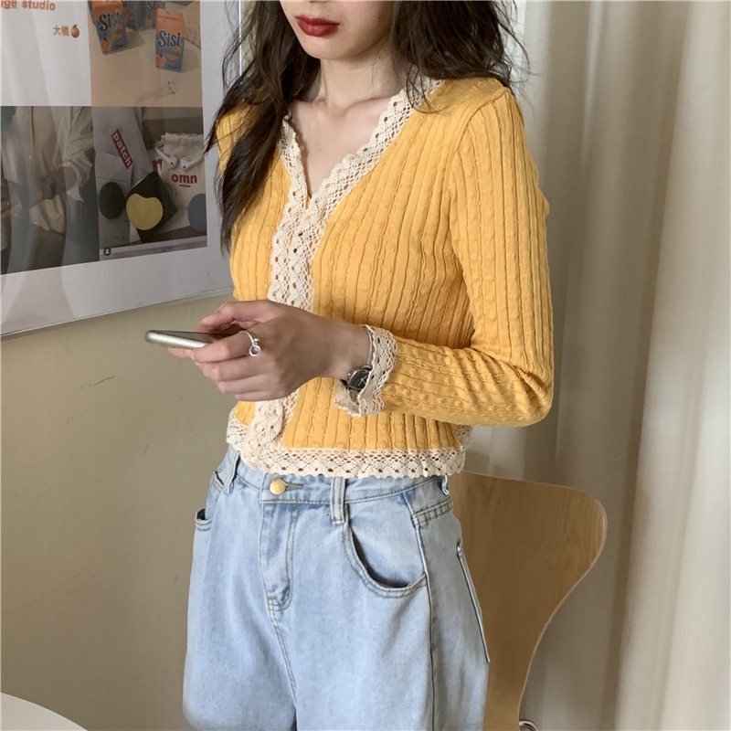 Áo Khoác Cardigan Dệt Kim Tay Dài Viền Ren Kiểu Retro Thời Trang Cho Nữ 8 Màu Lựa Chọn | BigBuy360 - bigbuy360.vn