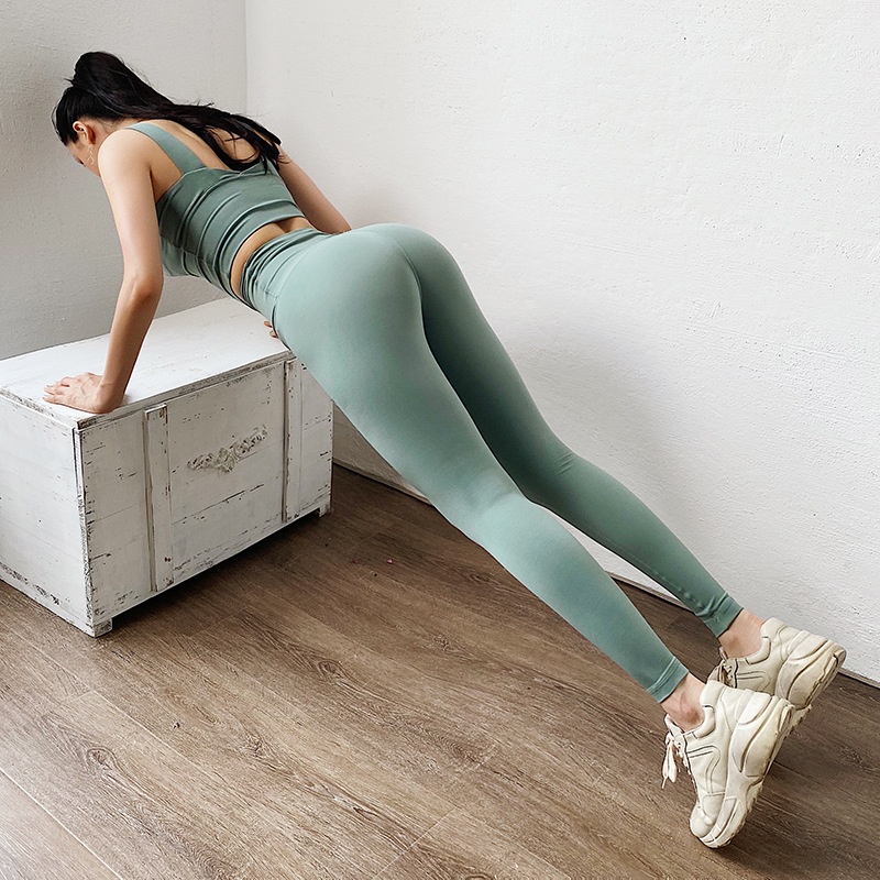 Quần legging tập thể thao ANRAN lưng cao vải nhanh khô thoải mái cao cấp cho nữ