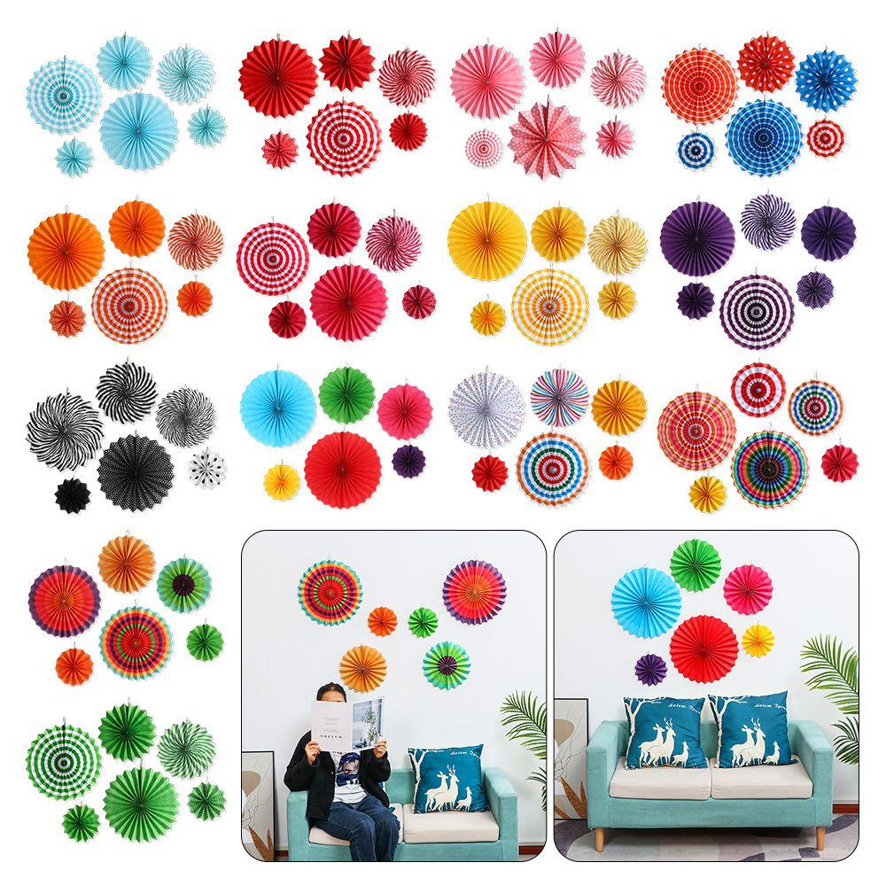 Set 6 Quạt Giấy Dùng Trang Trí Tiệc Sinh Nhật / Đám Cưới DIY