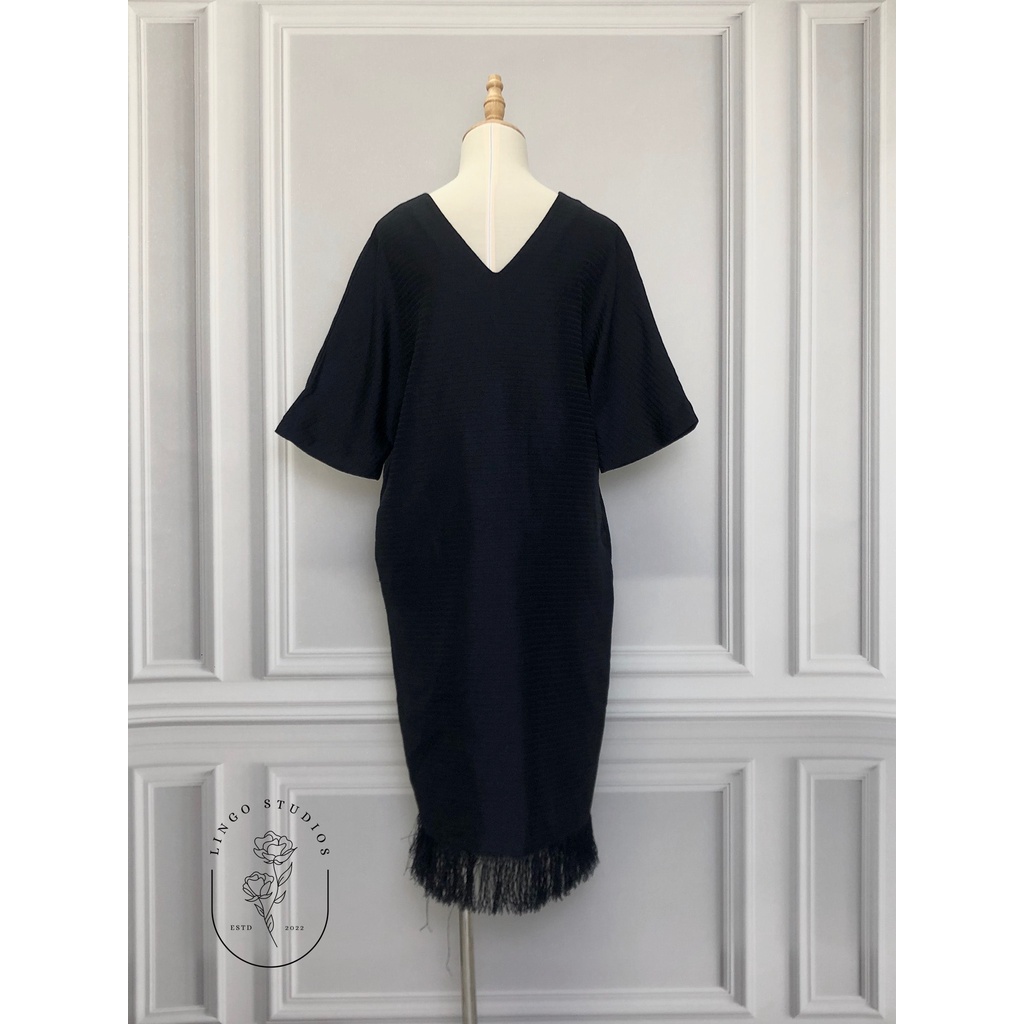 Váy LIBÉ WORKSHOP hàng hiệu chính hãng thời trang nữ N45 màu xanh đen size S secondhand thanh lý ký gửi