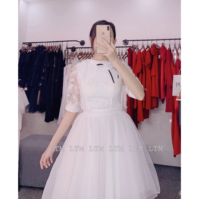 ANNIE DRESS - Đầm thiết kế công chúa -  Đầm xòe ren lông vũ