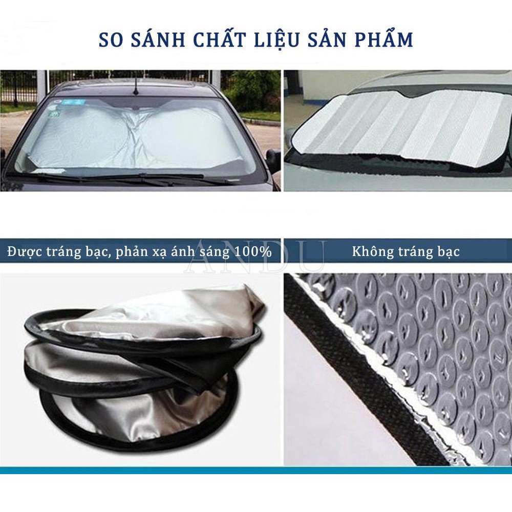 Bộ Chống Nắng Cho Ô Tô Tráng Bạc 6 Món Bền, Đẹp, Chắc Chăn, Siêu Tiện Lợi