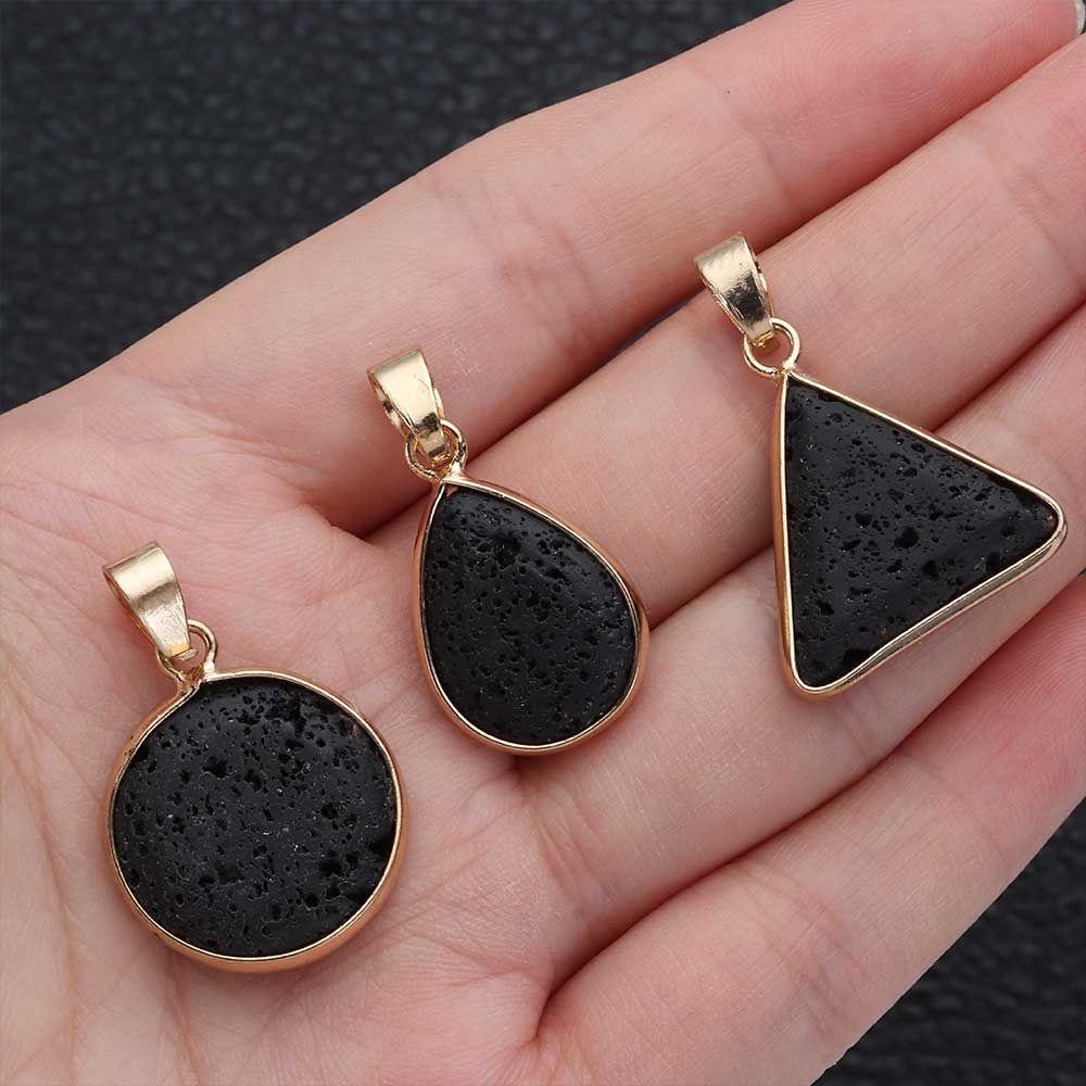 HS Vòng cổ Mặt Đá Núi Lửa Đen Thời Trang