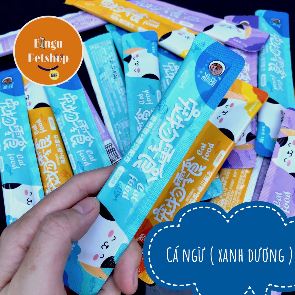 Súp thưởng Cat Food cho mèo 15G với 3 vị- Bingu Petshop