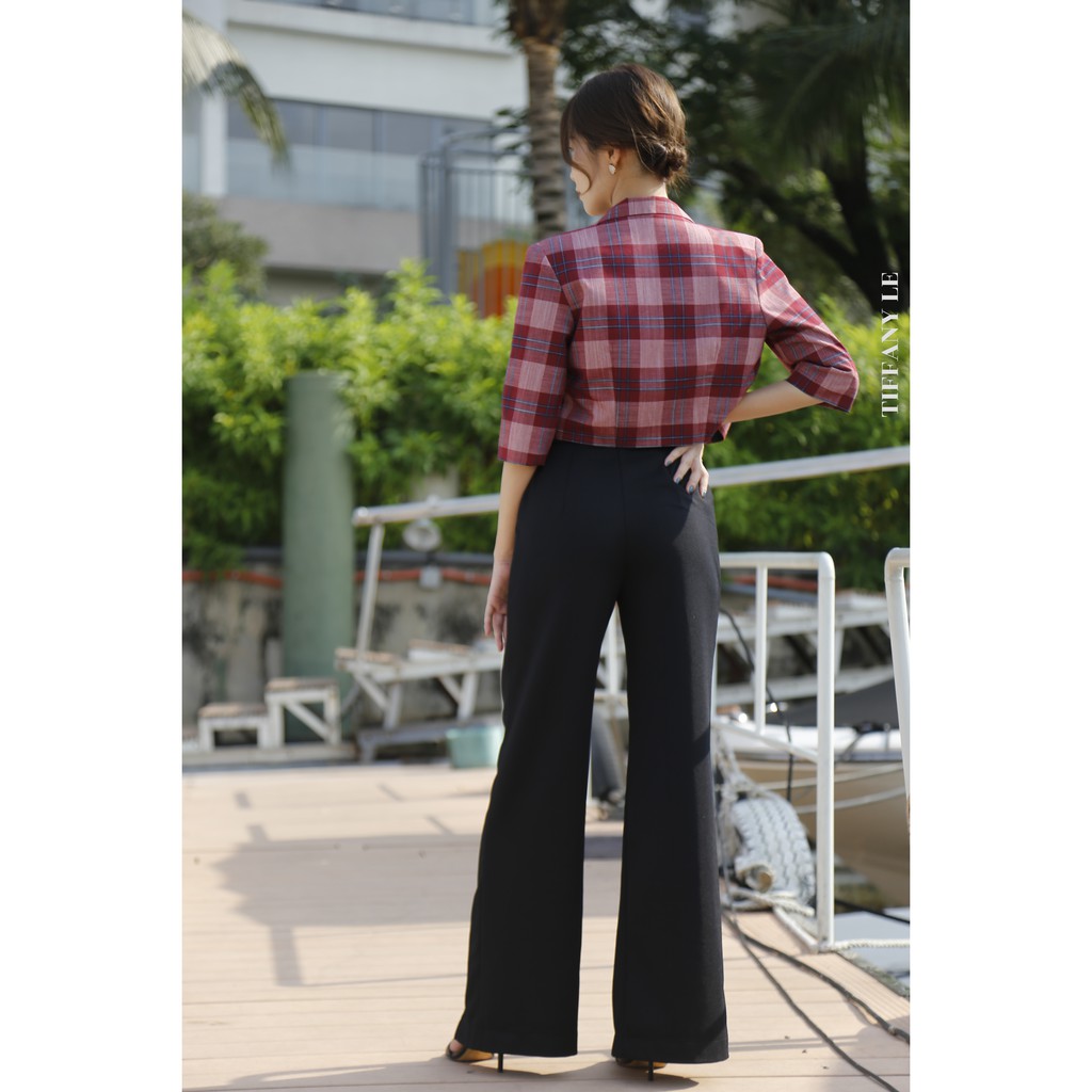 TIFFANY LE - Áo Vest Tay Lửng Caro 2 Lớp | BigBuy360 - bigbuy360.vn