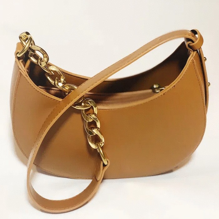 Túi Kẹp Nách Nữ Bán Nguyệt Dây Da Phối Xích Đeo Vai Trẻ Trung Sành Điệu Phong Cách Hàn Quốc | BigBuy360 - bigbuy360.vn